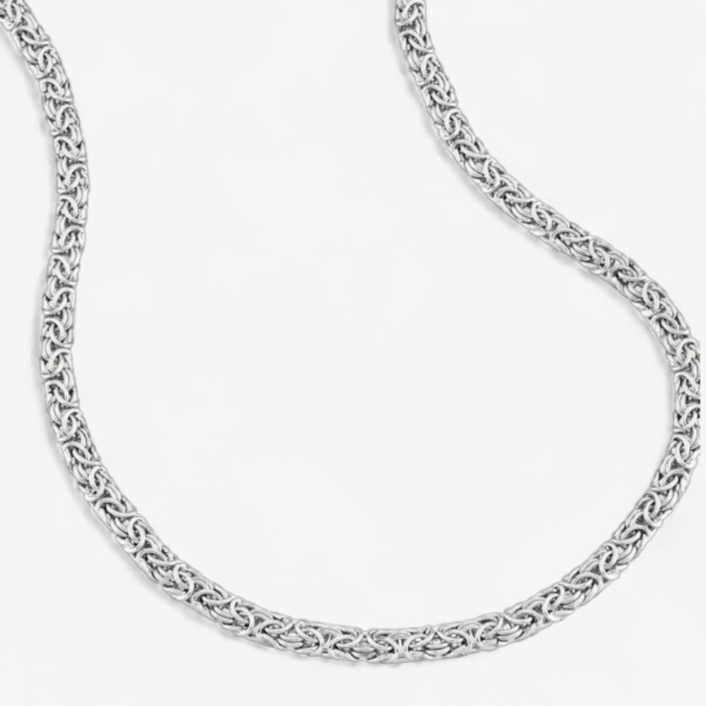 Italian 925 Sterling Silver Stunning Byzantine Chunky Necklace Handmade in Italy - Picture 3 of 11